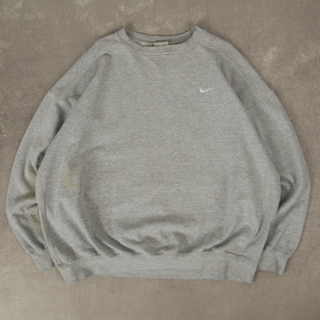 90’s Nike sweat shirt XXL Gray スウェット Men's Vintage 90's Nike Sweatshirt XXL Gray Embroidered Mini