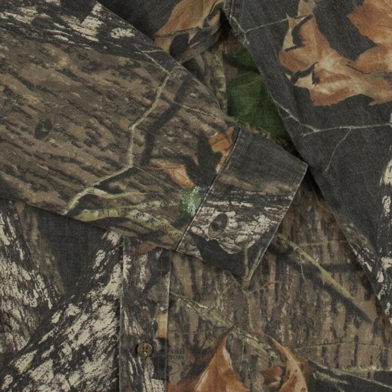 Jerzees Vintage Mossy Oak Real Tree Camo Shirt X-Large Men's Green Camouflage image 7