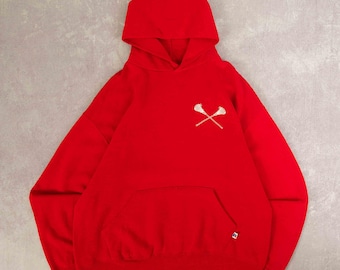 Vintage Russell Athletic Hoodie Red Size XL 1990s 80s - Etsy