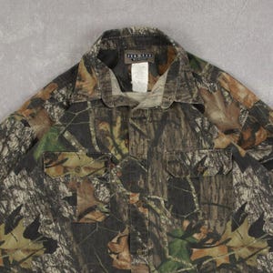 Jerzees Vintage Mossy Oak Real Tree Camo Shirt X-Large Men's Green Camouflage image 3