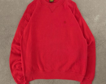 Vintage 1990s Oshkosh Blank Sweatshirt USA Made Small Red