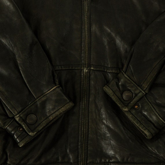 Vintage Nautica Leather Jacket Large Black - image 7