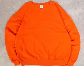 Sweat raglan blanc 100 % coton vintage des années 60