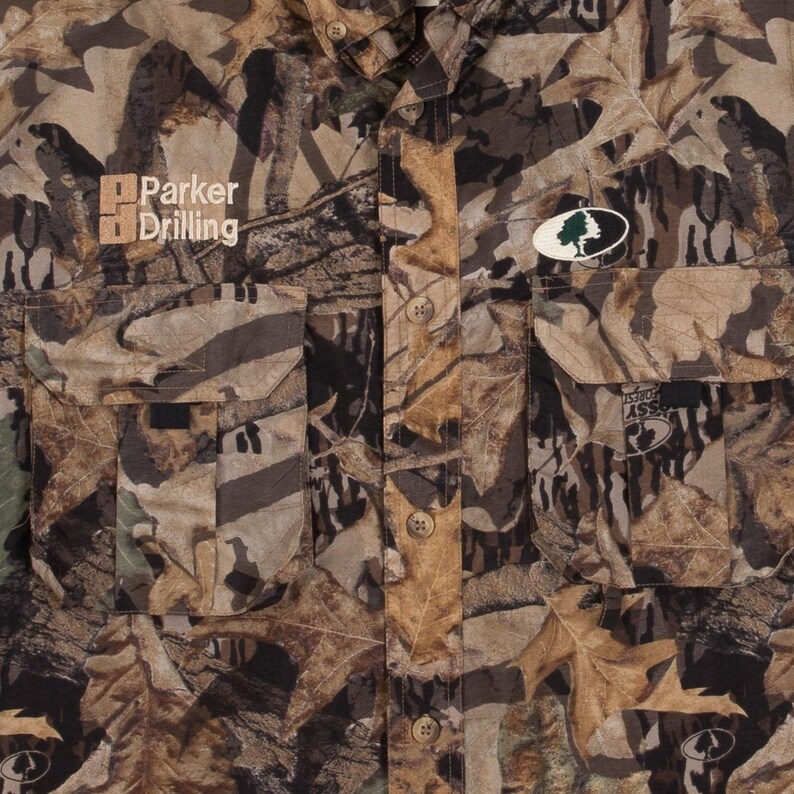 Vintage Realtree Mossy Oak Hemd Large Herren 1990s Beige Camouflage Bild 6