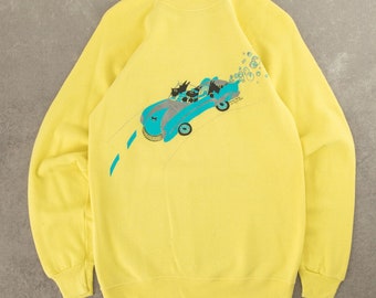 vintage Hanes 1985 Annies Mother Was Right Sweat-shirt raglan petit jaune