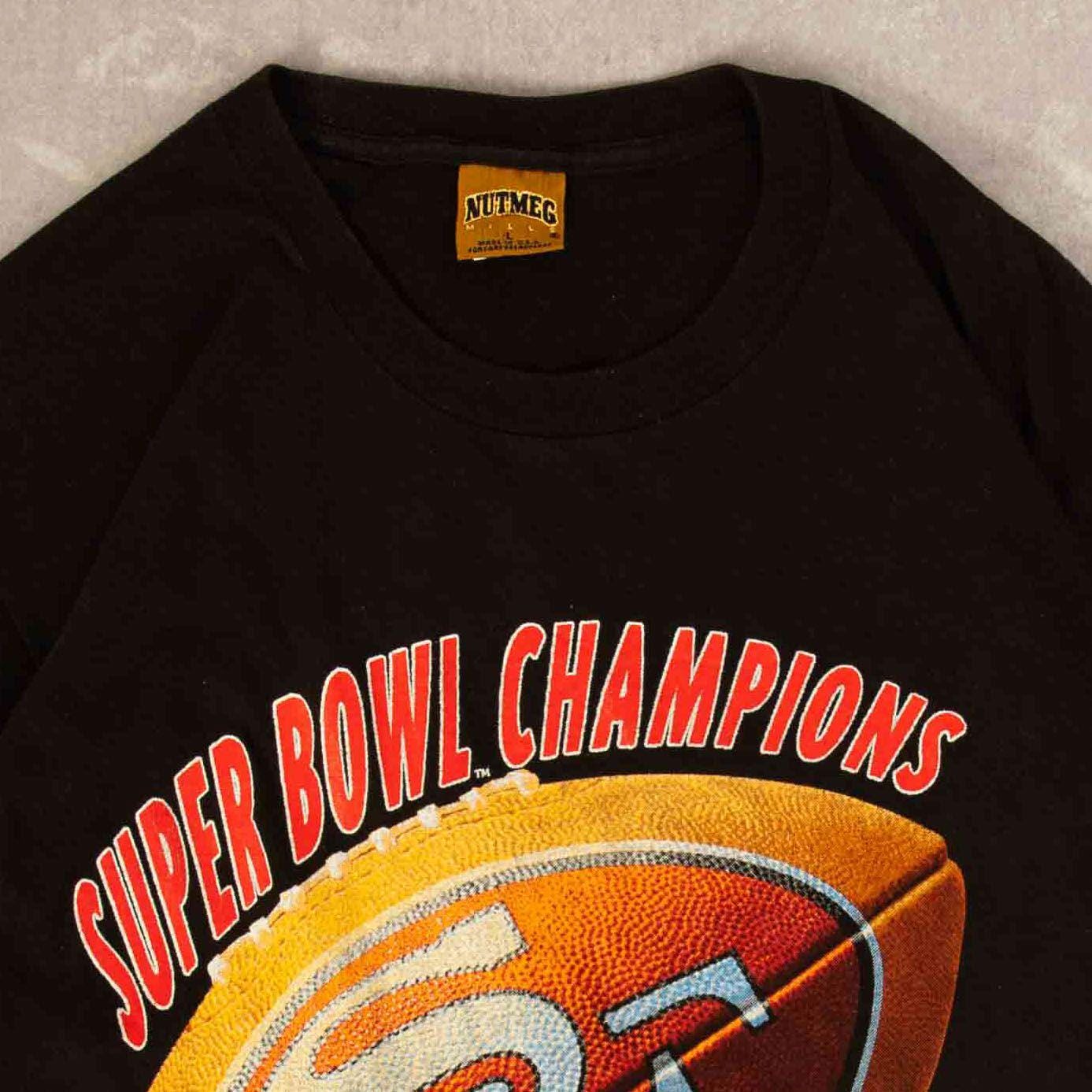 Vintage 90s Nutmeg 49ers Super Bowl Xxiv Champions Graphic T-shirt