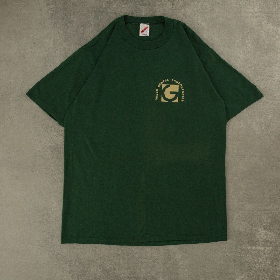 Vintage 1980s Jerzees Green Dental Single Stitch USA Made Etsy