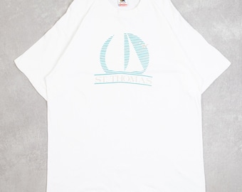 Fruit Of The Loom Vintage St. Thomas Single Stitch T-Shirt X-Large Men's 1990s USA Made White Location