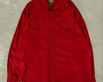 Vintage Schmidt Heavy Cotton Shirt XL Burgundy