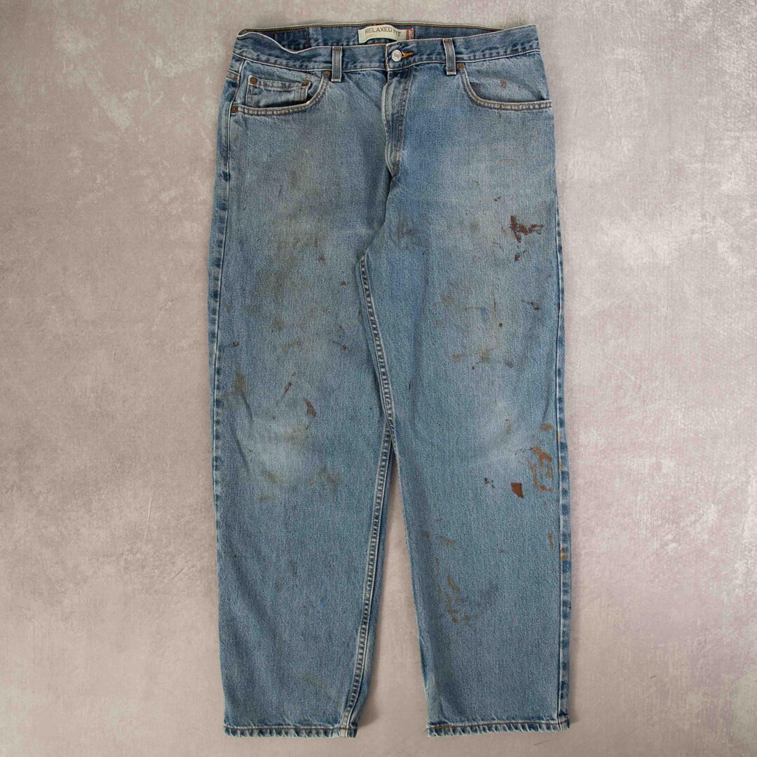Levi's denim painter pants for men, size w36 cotton gray type Vintage Second Hand