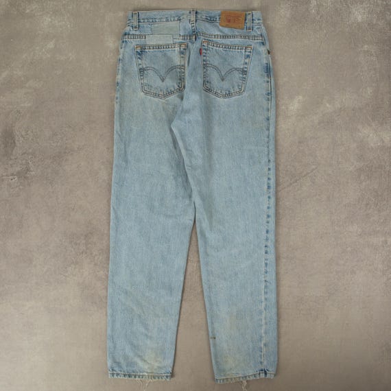 Vintage Levi's 550 Patchwork Jeans W31 L32 Womens Light Blue