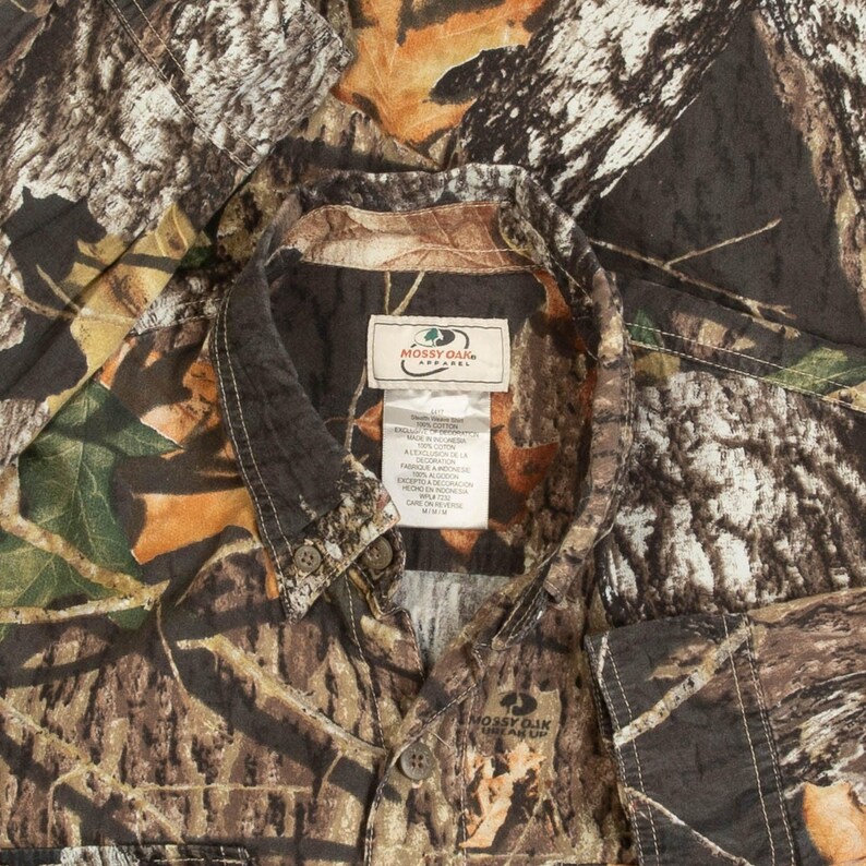 Vintage Mossy Oak Real Tree Shirt Medium Men's Brown Camouflage image 5