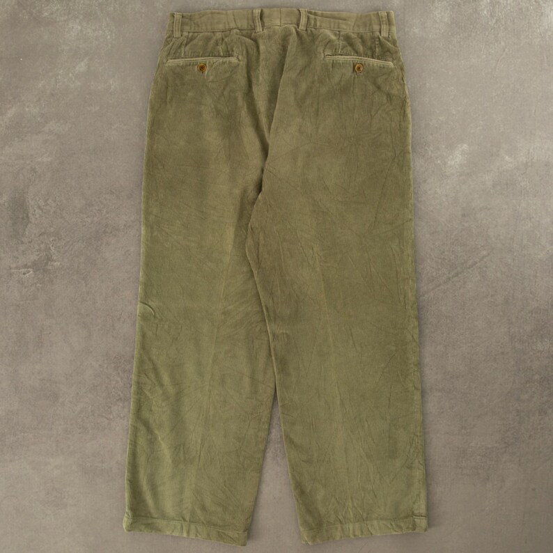 Vintage Jumbo Cord Trousers W33 L27 Green image 2