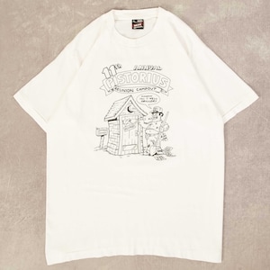 Fruit Of The Loom Vintage Reunion Campout Single Stitch T-Shirt Large Herren 1990s USA Made White Cartoon