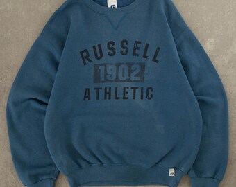 Sweat-shirt de sport Russell vintage bleu moyen