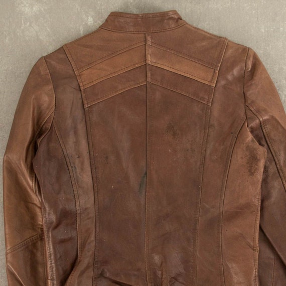 Vintage Y2K Italian Leather Motorcycle Jacket Ita… - image 5