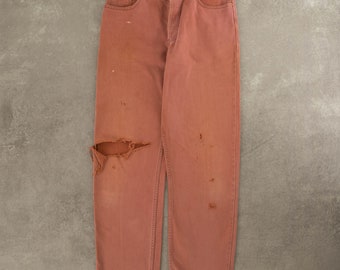 Vintage 1980 Levi's Orange Tab Sunfaded Distressed Jeans USA Made W32 L32 Coral