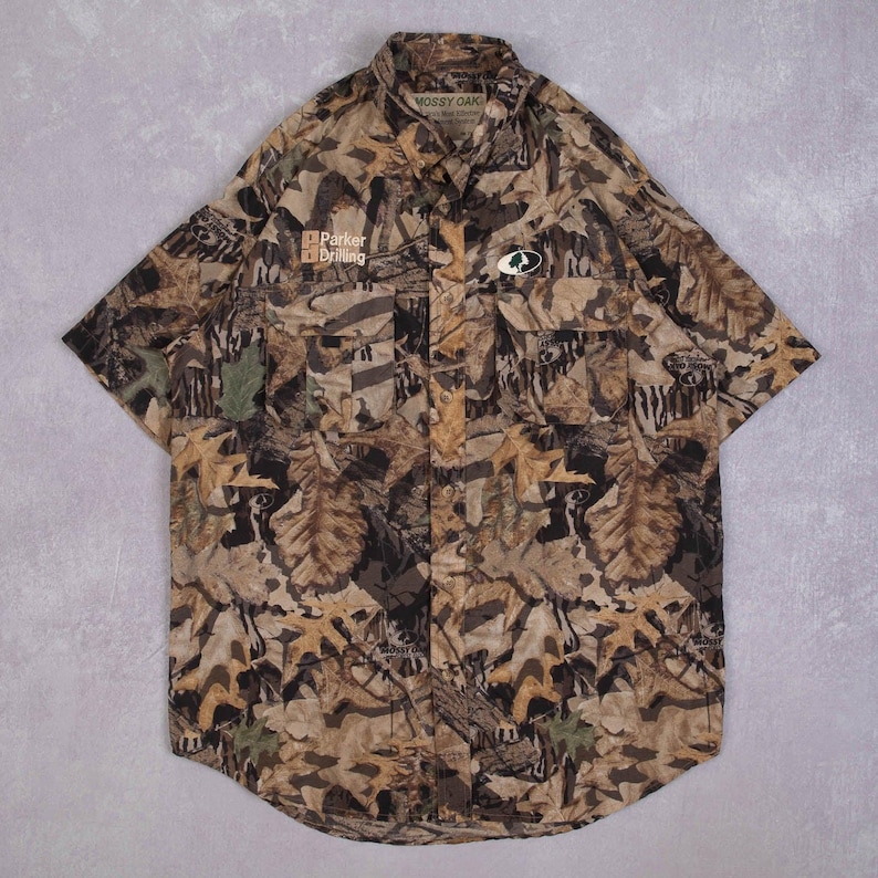 Vintage Realtree Mossy Oak Hemd Large Herren 1990s Beige Camouflage Bild 1