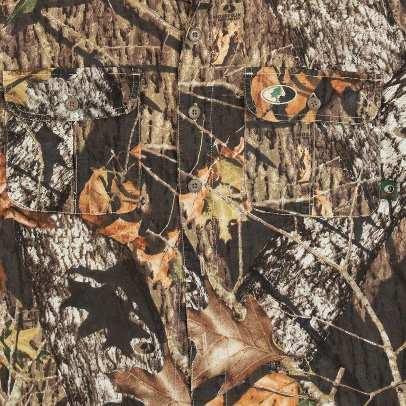 Vintage Mossy Oak Real Tree Shirt Medium Men's Brown Camouflage image 7