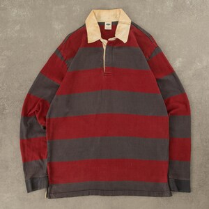 Vintage Striped Relaxed Rugby Top Large Red - Etsy