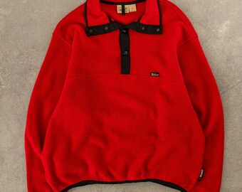 vintage des années 1990 Woolrich Snap Button Fleece USA Made Large Red