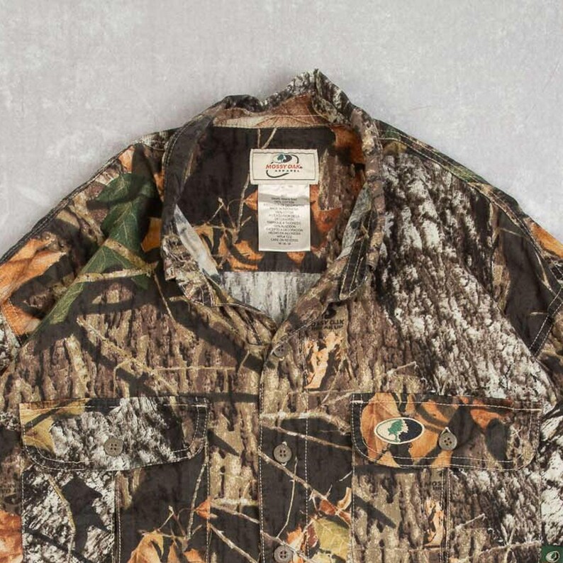 Vintage Mossy Oak Real Tree Shirt Medium Men's Brown Camouflage image 3