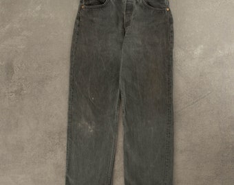 Vintage 1985 Levi's 501 Vaqueros desgastados W31 L28 Gris