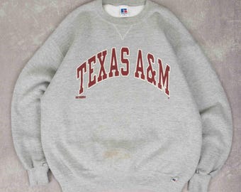 Vintage Russell Athletic 90s Texas A&m Graphic Sweatshirt XL Mens Grey