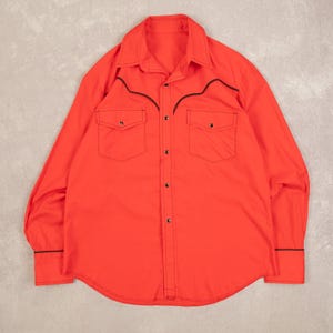 Vintage Western Shirt Large Men's 1990s Red Long Sleeve
