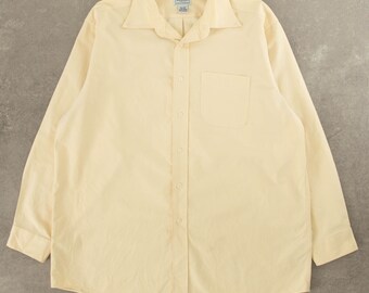 Vintage L.L.Bean Long Sleeve Cotton Oxford Shirt Large Yellow