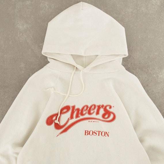 Vintage 1987 Cheers Boston Raglan Hooded Sweatshi… - image 3