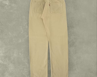 Vintage 1998 Levi&#39;s 501 Straight Red Tab Jeans W30 L32 Beige