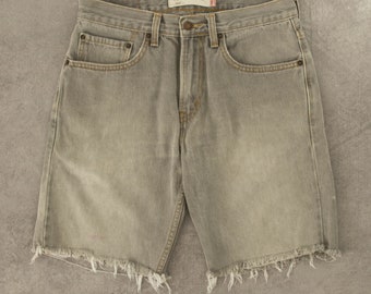 Vintage Levi's 505 Raw Saum Jeans Shorts W31 Grau