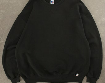 Vintage 1990s Russell Athletic Blank Sweatshirt XXXL Black