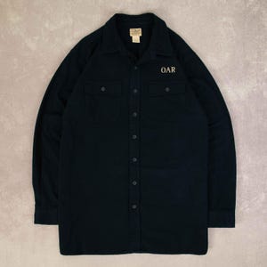 Vintage L.L.Bean Heavy Chamois Cotton Shirt XL Men&#39;s Navy Blue Button