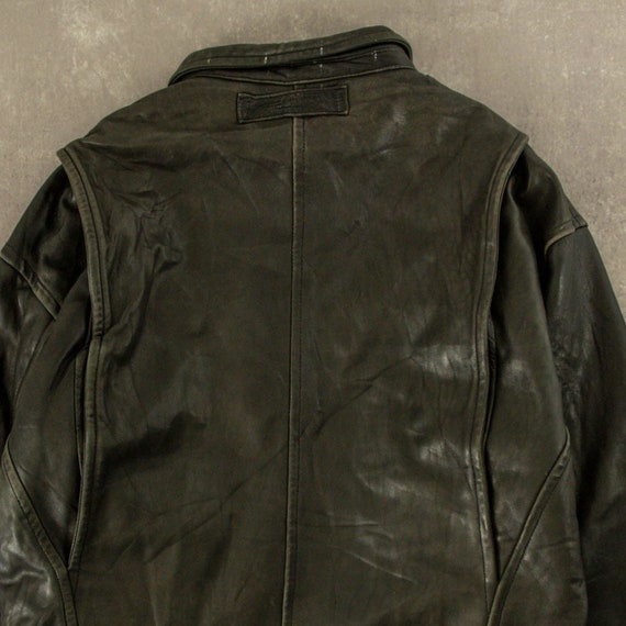 Vintage Nautica Leather Jacket Large Black - image 4