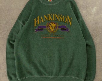 Vintage Hankinson North Dakota Sweatshirt XL Green
