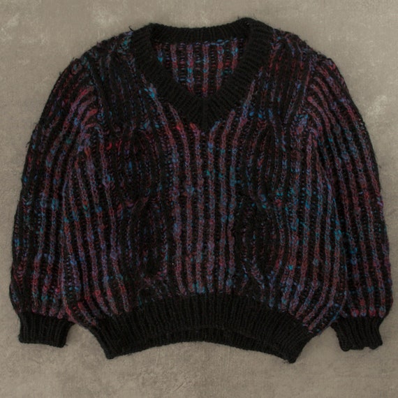 Vintage 1990s Structured Boxy Knitted Jumper Medi… - image 1