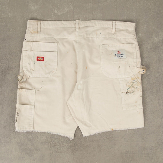 Distressed Carpenter Short in White Distressed Carpenter Short in White
