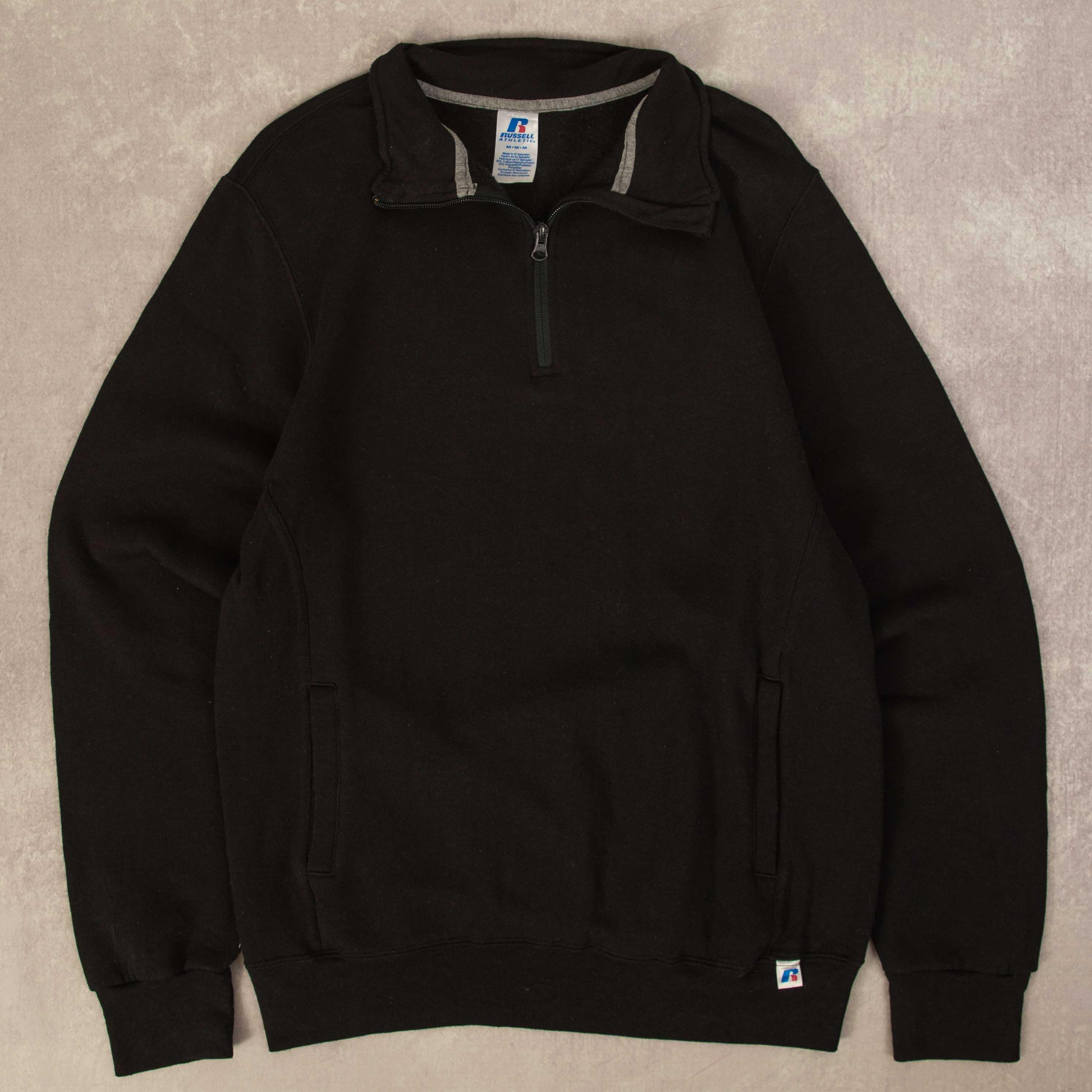 Russell Athletic Vintage Blank Quarter Zip Sweatshirt M Men's