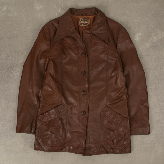Vintage Western 1970s Leather Jacket Large Brown - Etsy Vintage Western 1970s Leather Jacket Large Brown - Etsy