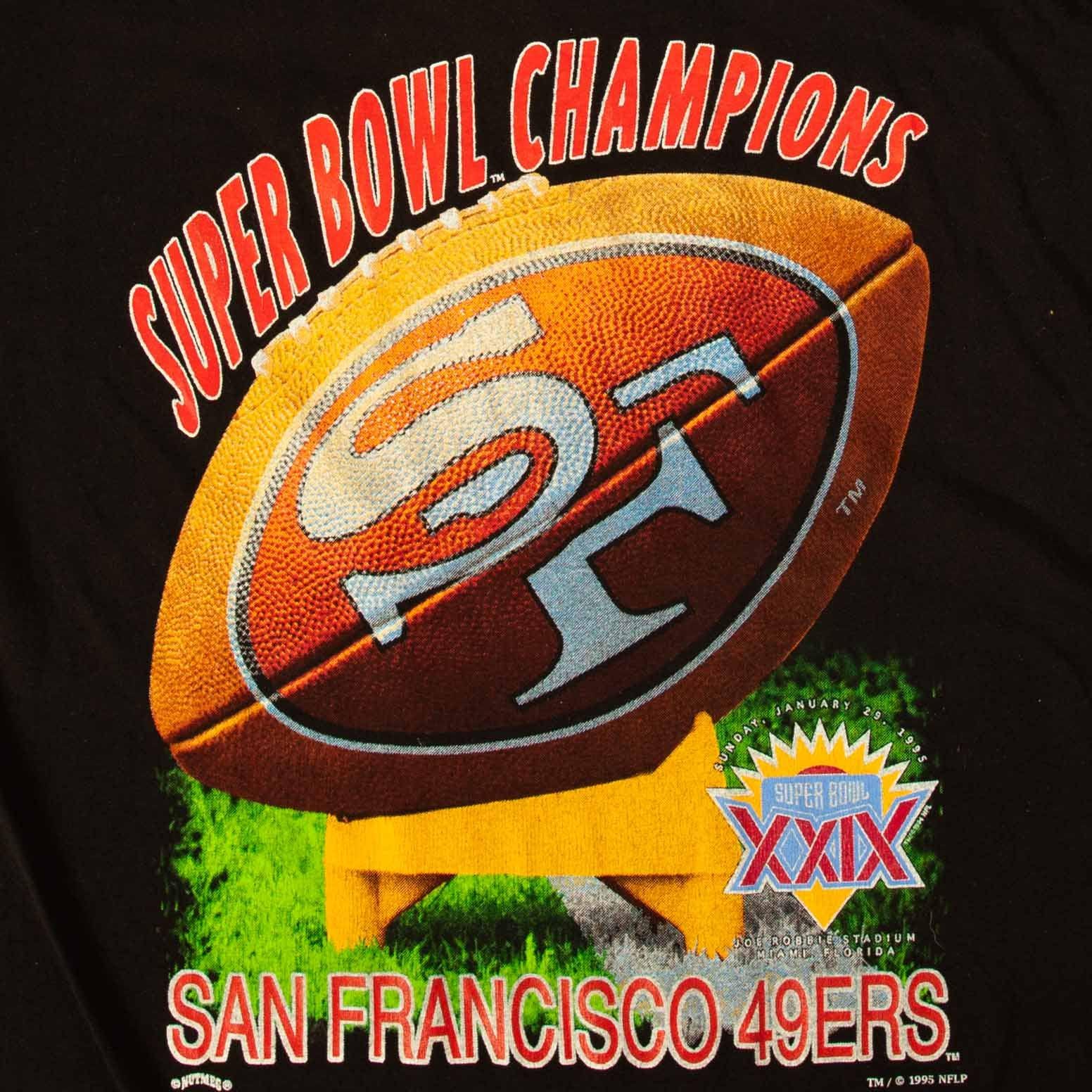 Vintage 90s Nutmeg 49ers Super Bowl Xxiv Champions Graphic T-shirt