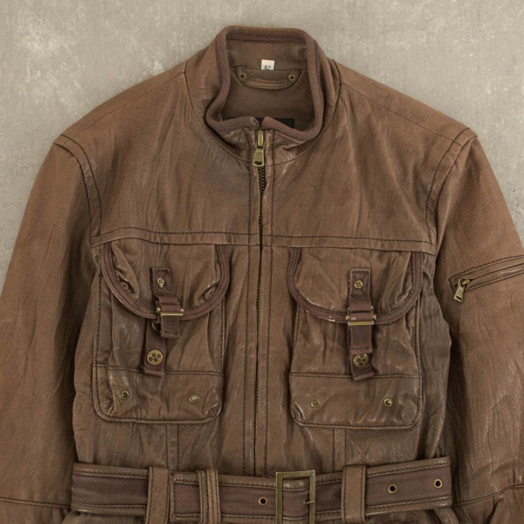 Y2K Guess Leather Jacket Free Shipping - The Vintage Twin