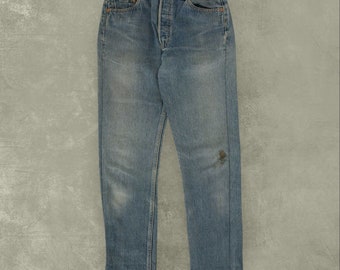 Vintage Levi&#39;s 90&#39;s 501 Straight Jeans W29 L31 Blue