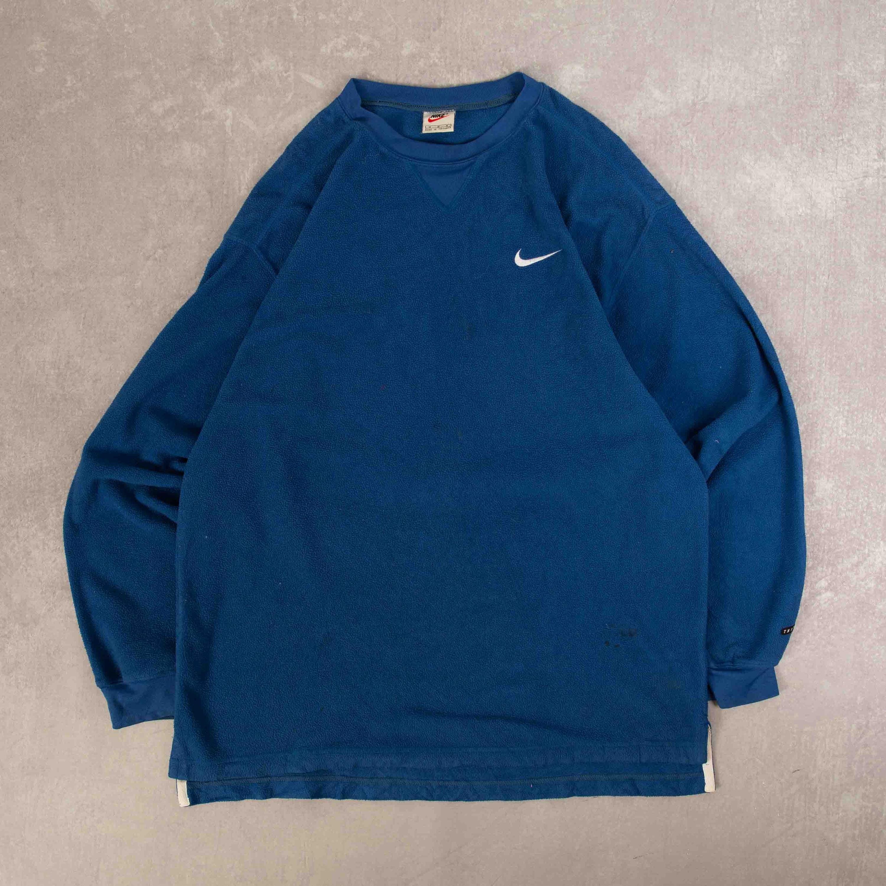 Buy Vintage Nike Fleece Sweatshirt M Men's Blue Pullover Online in