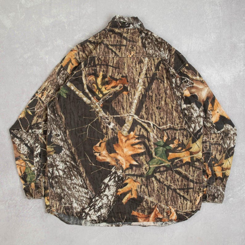 Vintage Mossy Oak Real Tree Shirt Medium Men's Brown Camouflage image 2