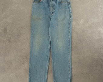 Vintage 1996 Levi's 501 Red Tab Jeans desgastados USA Made W31 L32 Azul