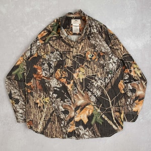 Vintage Mossy Oak Real Tree Shirt Medium Men's Brown Camouflage image 1