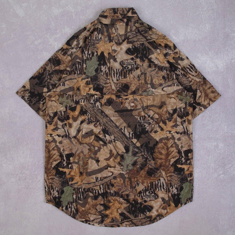 Vintage Realtree Mossy Oak Hemd Large Herren 1990s Beige Camouflage Bild 2