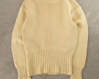 Vintage 1960s Chunky Knitted Jumper Medium Cream